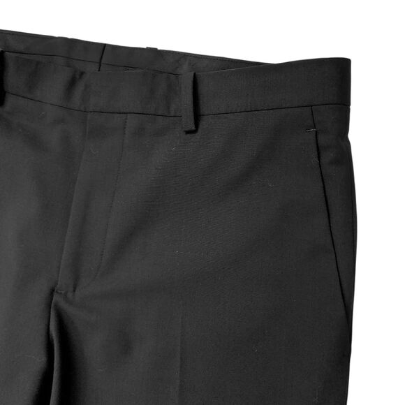 Theory Suit Pants Mens 32x31 Black Flat Front Straight Leg Wool Blend Office - Picture 8 of 12
